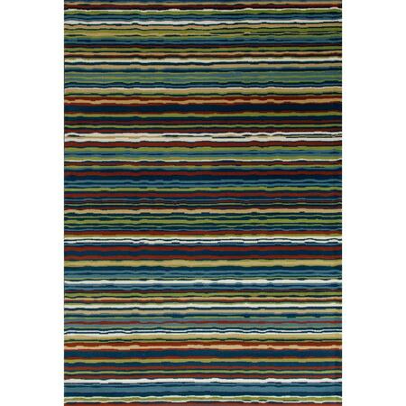 ART CARPET 4 X 6 Ft. Seaport Collection Wavy Stripe Woven Area Rug, Multi Color 841864116950